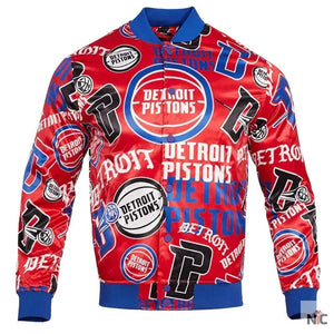 Detroit Pistons Inspired Aop Satin Varsity Jacket