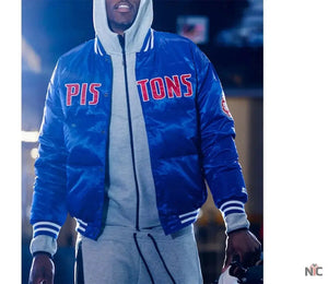 Detroit Pistons Inspired Blue Down Bubble Jacket