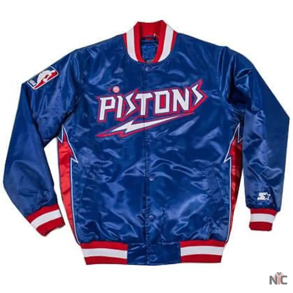 Detroit Pistons Inspired Classic Varsity Satin Jacket