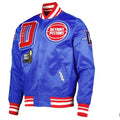 Detroit Pistons Inspired Finals 3x Champions Mash Up Satin Jacket