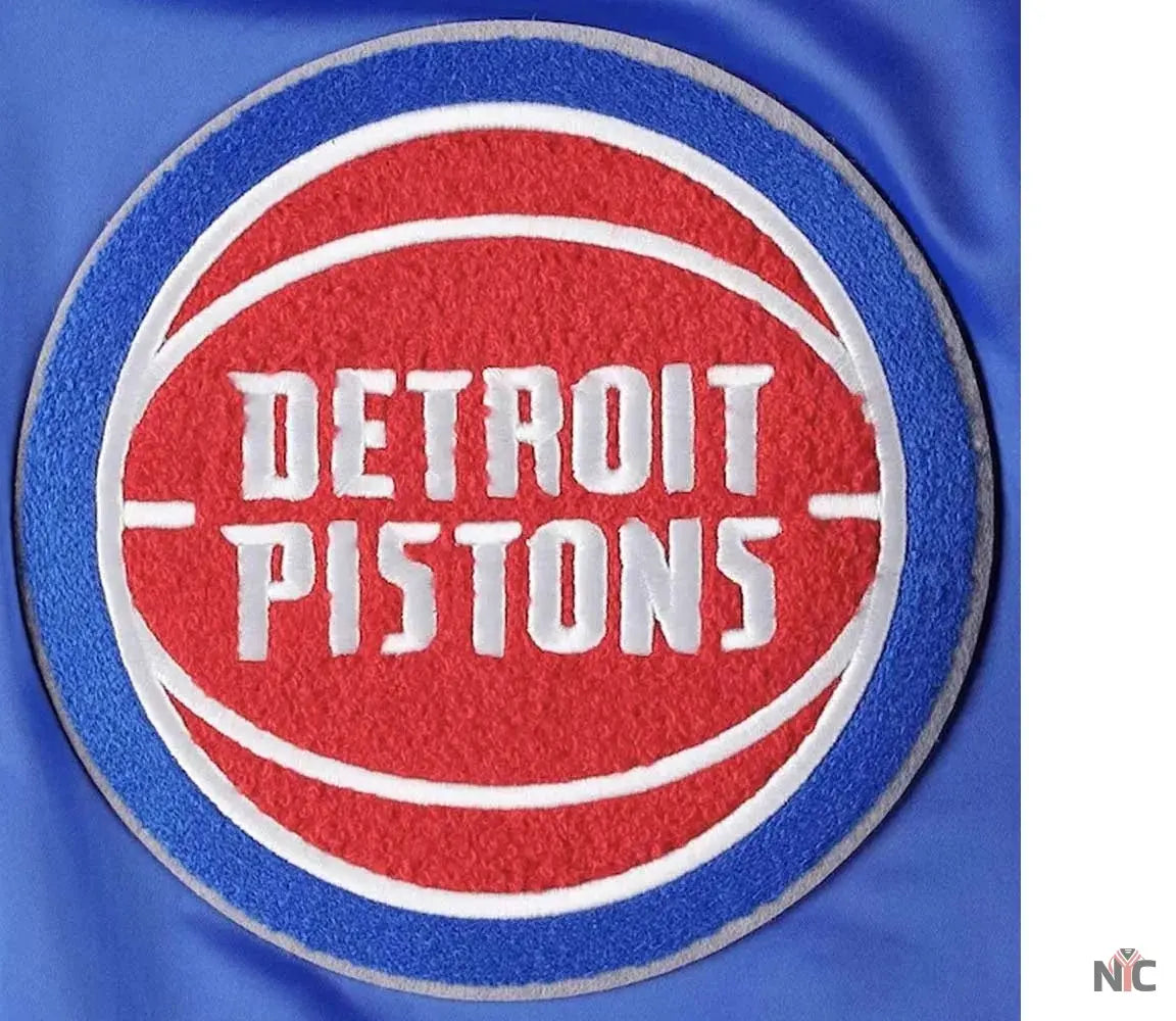 Detroit Pistons Inspired Finals 3x Champions Mash Up Satin Jacket