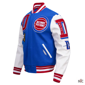 Detroit Pistons Inspired Mash Up Varsity Jacket