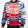 Detroit Pistons Inspired Mashup Satin Varsity Jacket