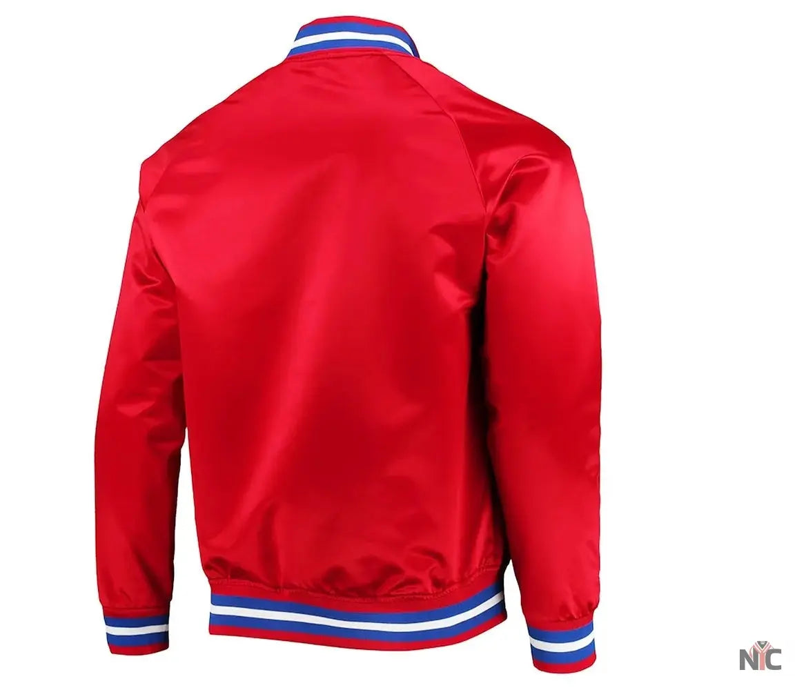 Detroit Pistons Inspired Red Lightweight Satin Jacket