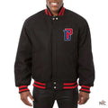 Detroit Pistons Inspired Varsity Black Wool Jacket.
