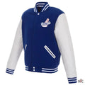 Dodgers Inspired Jh Design Full-snap Wool Varsity Jacket