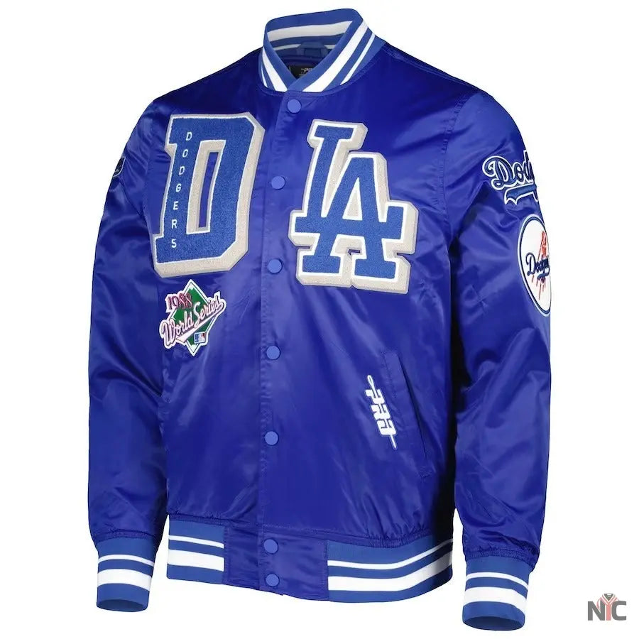 Dodgers Inspired Pro Standard Royal Mash Up Satin Varsity Jacket
