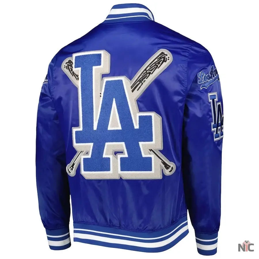 Dodgers Inspired Pro Standard Royal Mash Up Satin Varsity Jacket