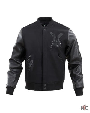 Dodgers Inspired Pro Triple Black Wool Varsity Jacket