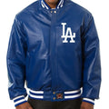 Dodgers Inspired Royal Blue Bomber Leather Jacket