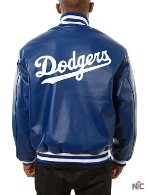 Dodgers Inspired Royal Blue Bomber Leather Jacket