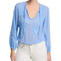 The Young And The Restless Sharon Case Blue Eyelet Top