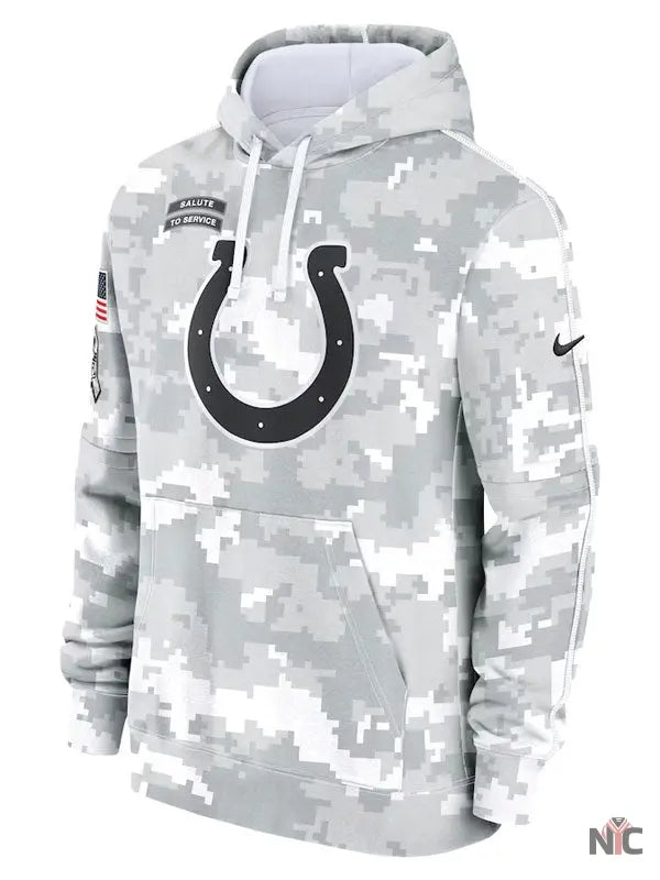 Indianapolis Colts Salute To Service Camo 2024 Hoodie