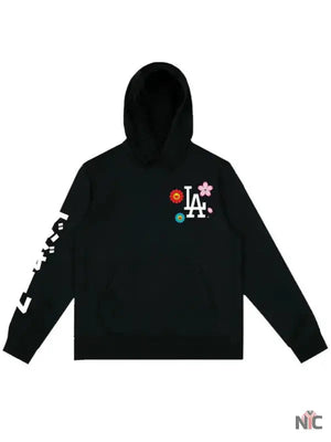 LA Dodgers Inspired Floral Black Hoodie