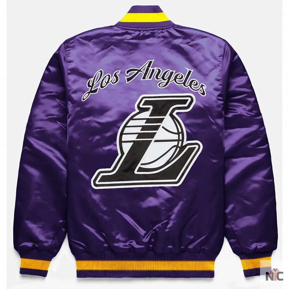 LA Lakers Inspired Exclusive Purple Satin Jacket