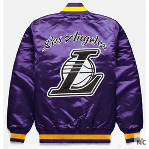 LA Lakers Inspired Exclusive Purple Satin Jacket