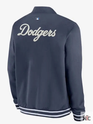Los Angeles Dodgers Inspired Navy City Connect Bomber Jacket