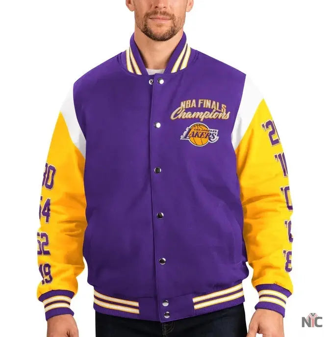 Los Angeles Lakers Inspired 17 Time Championship Varsity Jacket
