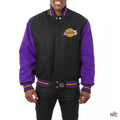 Los Angeles Lakers Inspired Black & Purple Wool Varsity Jacket