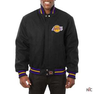 Los Angeles Lakers Inspired Black Wool Varsity Jacket