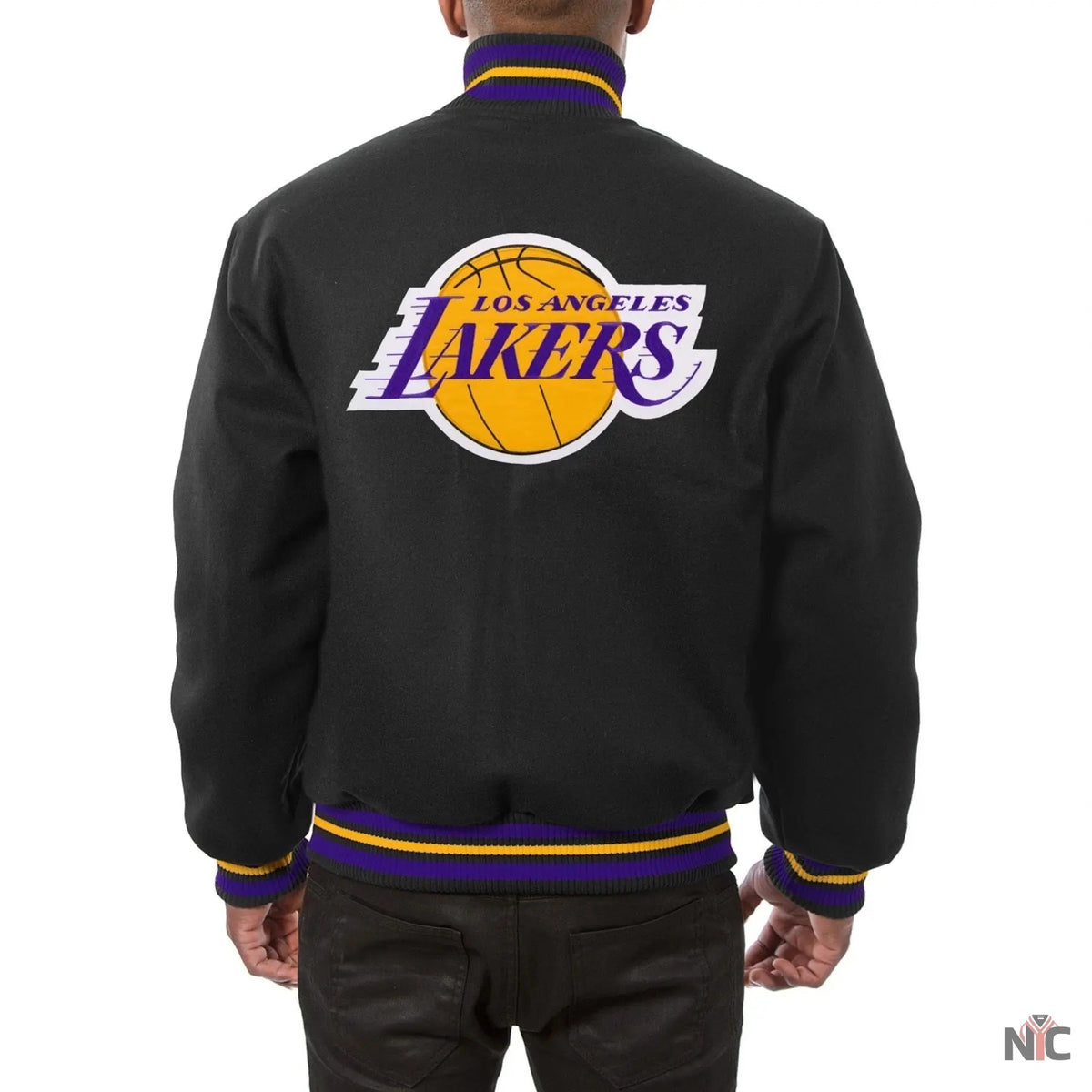 Los Angeles Lakers Inspired Black Wool Varsity Jacket