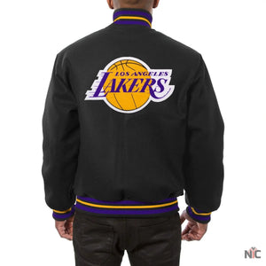 Los Angeles Lakers Inspired Black Wool Varsity Jacket