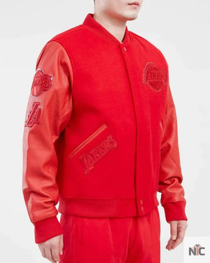 Los Angeles Lakers Inspired Classic Triple Red Varsity Jacket