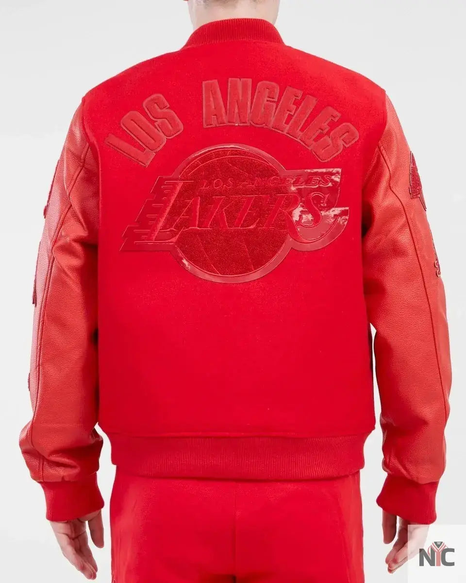 Los Angeles Lakers Inspired Classic Triple Red Varsity Jacket