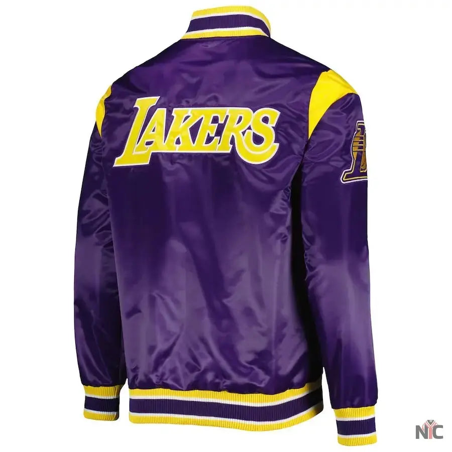 Los Angeles Lakers Inspired Force Play Purple Satin Jacket