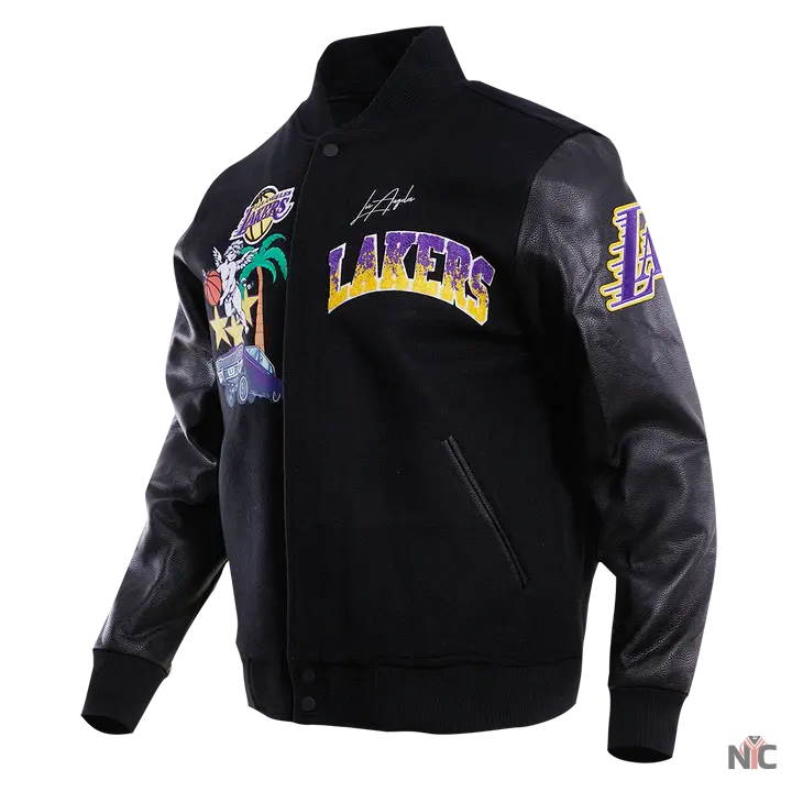 Los Angeles Lakers Inspired Gradient Logo Wool Varsity Jacket