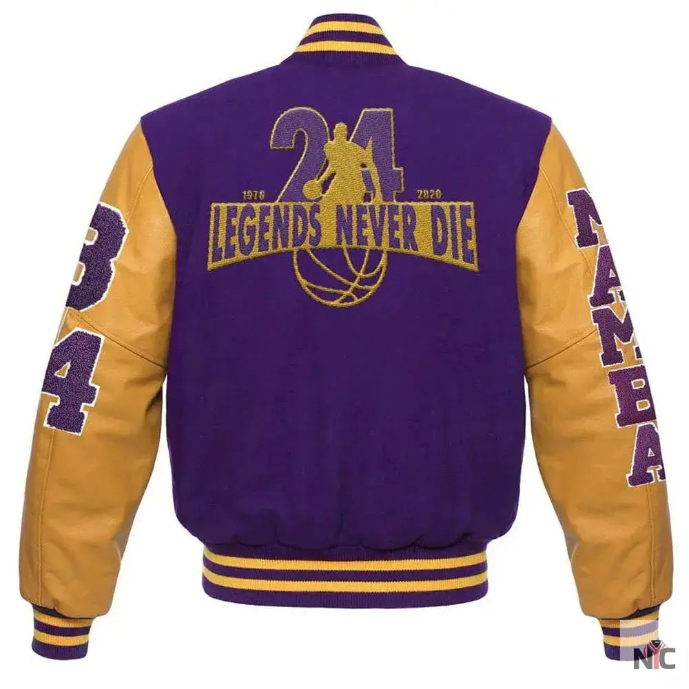 Los Angeles Lakers Inspired Kobe Bryant Mamba Letterman Jacket
