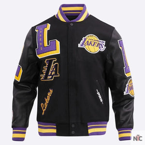Los Angeles Lakers Inspired Mashup Varsity Jacket