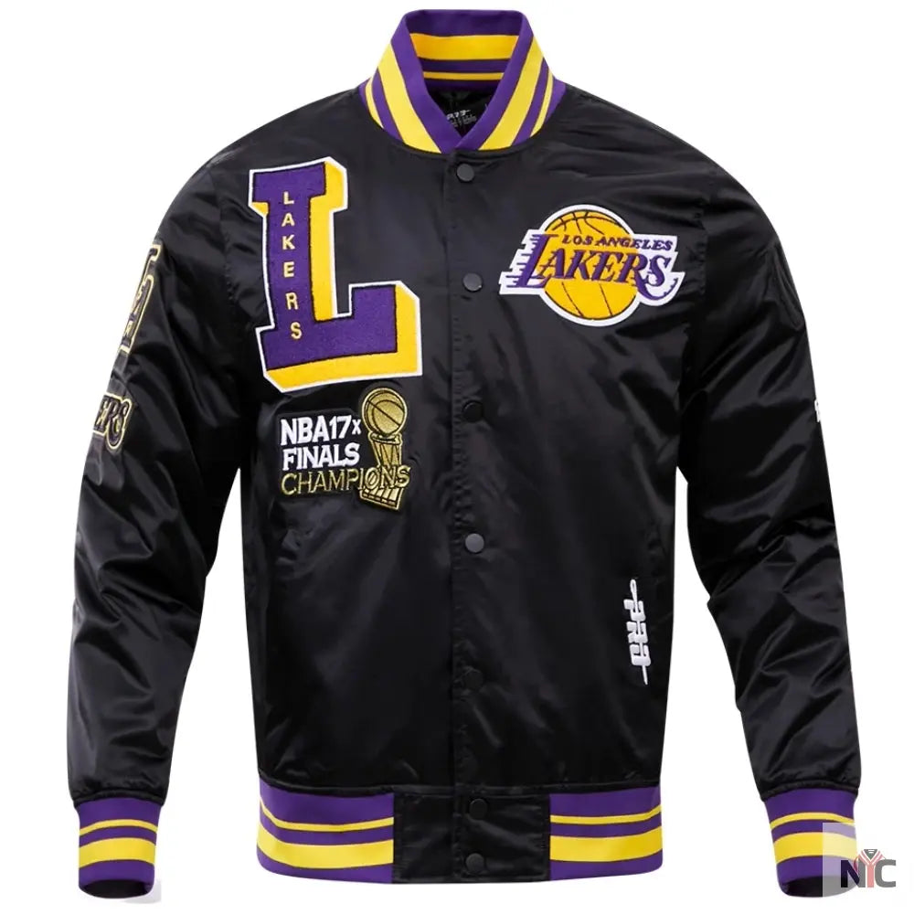 Los Angeles Lakers NBA Finals Champions Inspired Black Satin Jacket