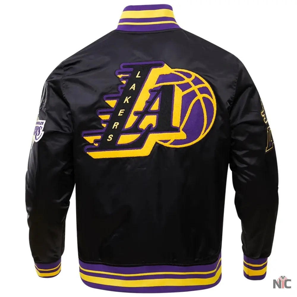 Los Angeles Lakers NBA Finals Champions Inspired Black Satin Jacket