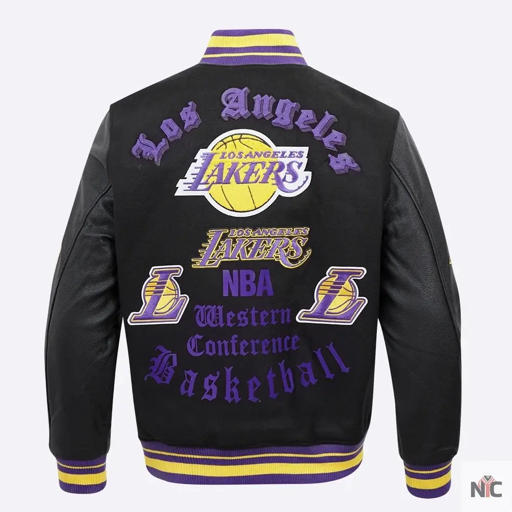Los Angeles Lakers Inspired Old English Varsity Jacket
