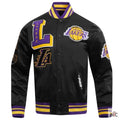 Los Angeles Lakers Inspired Pro Standard Mash Up Black Satin Jacket