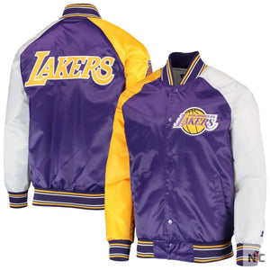 Los Angeles Lakers Inspired Reliever Multi Color Varsity Jacket