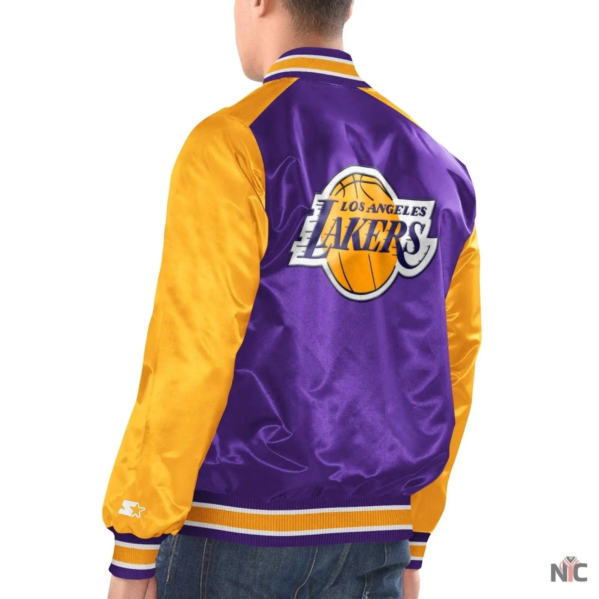 Los Angeles Lakers Inspired Renegade Purple & Yellow Satin Jacket