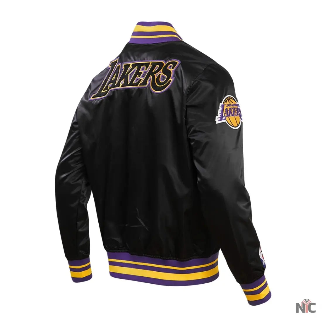Los Angeles Lakers Inspired Retro Classic Rib Satin Varsity Jacket