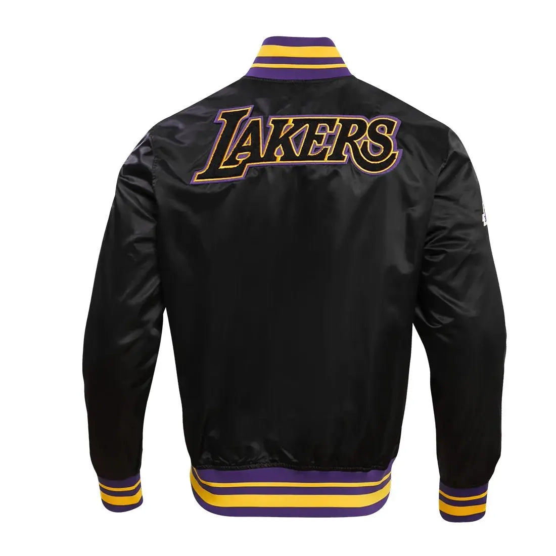Los Angeles Lakers Inspired Retro Classic Rib Satin Varsity Jacket