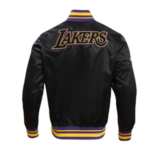 Los Angeles Lakers Inspired Retro Classic Rib Satin Varsity Jacket