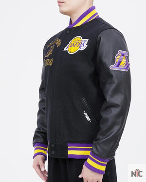 Los Angeles Lakers Inspired Retro Classic Rib Wool Varsity Jacket