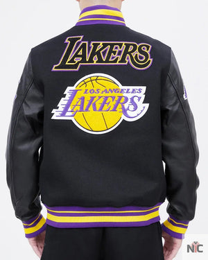 Los Angeles Lakers Inspired Retro Classic Rib Wool Varsity Jacket