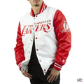 Los Angeles Lakers Inspired White And Red Satin Jacket