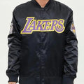Los Angeles Lakers Inspired Wordmark Black Satin Jacket