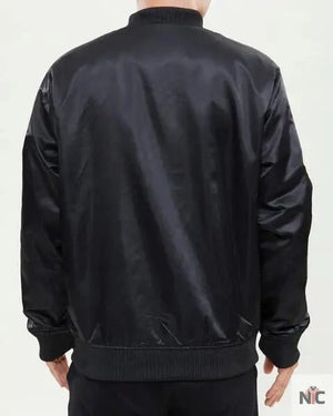 Los Angeles Lakers Inspired Wordmark Black Satin Jacket