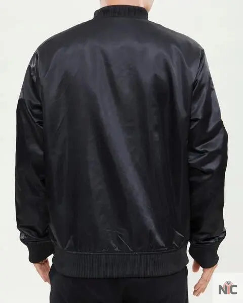 Los Angeles Lakers Inspired Wordmark Black Satin Jacket