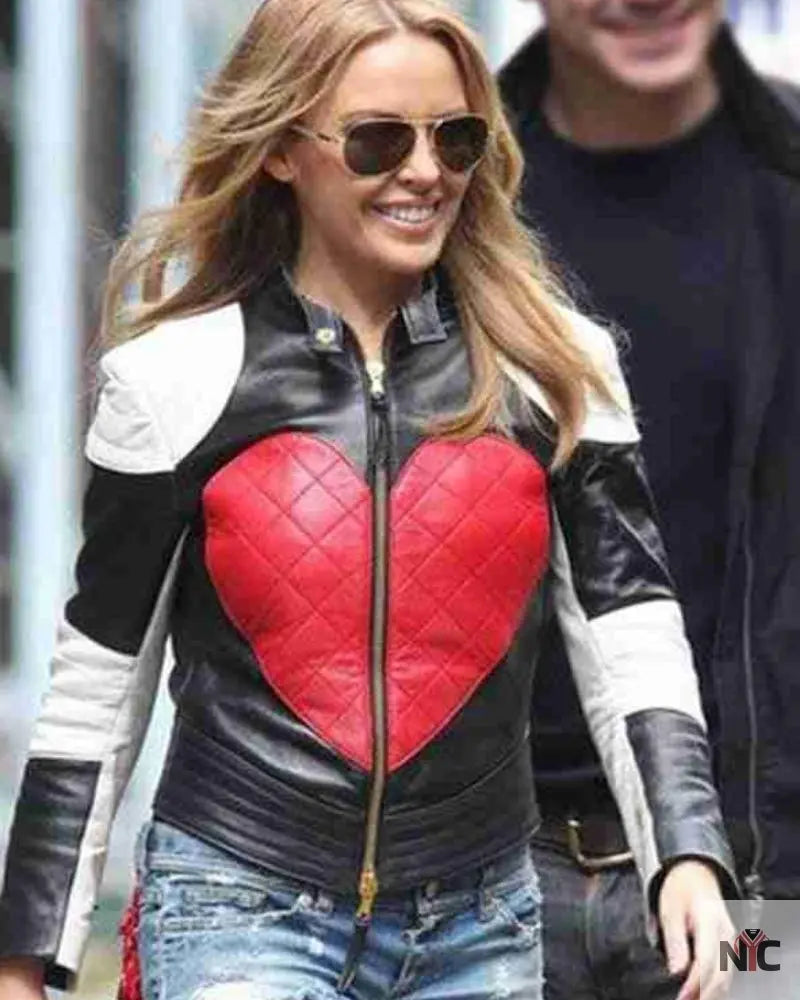 Love Heart Kylie Minogue Leather Jacket