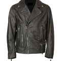 Men’s Elbow Patch Biker Leather Jacket
