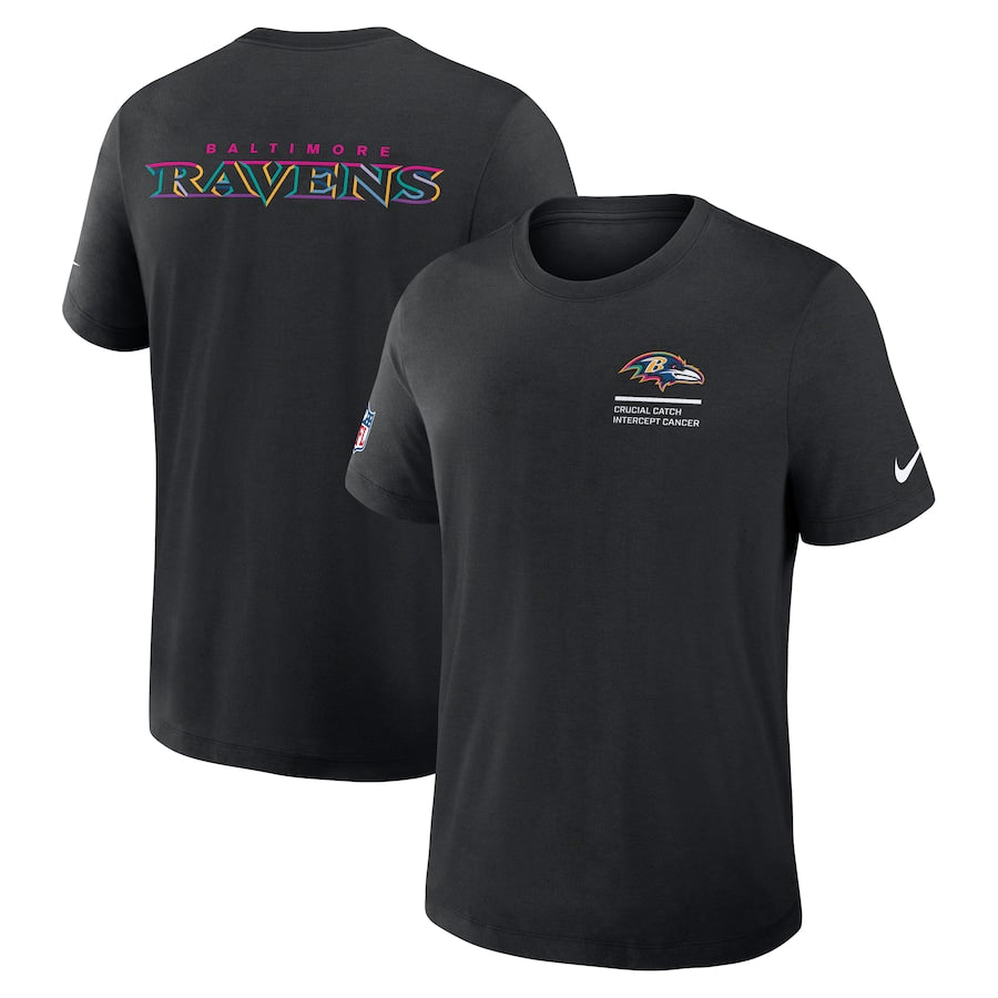 Baltimore Ravens Nike Black 2025 NFL Crucial Catch Tri-Blend Dri-FIT T-Shirt